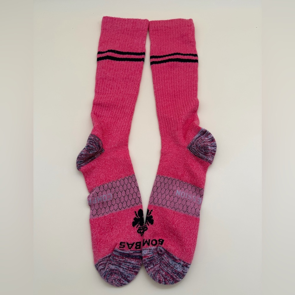 Bombas compression socks crew size Medium Pink New without tag